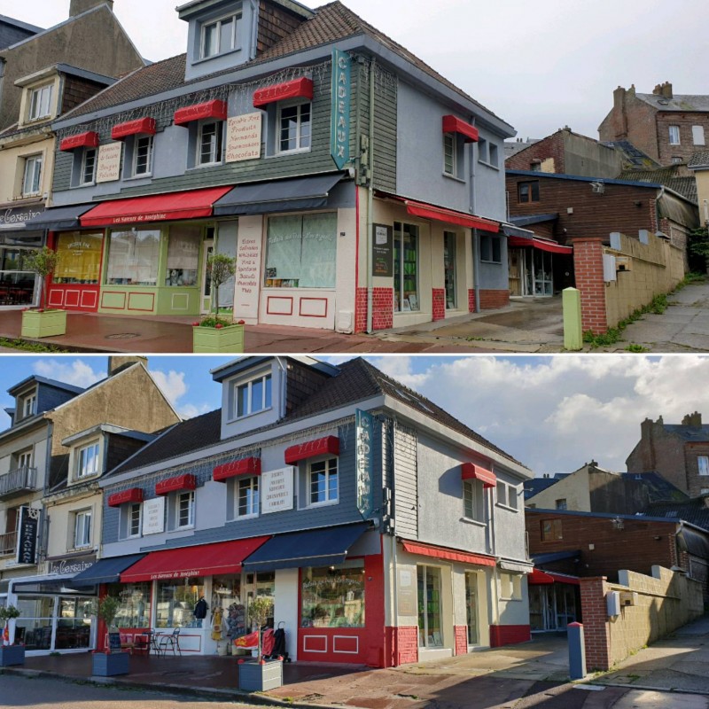 AVANT APRES VITRINE MAGASIN