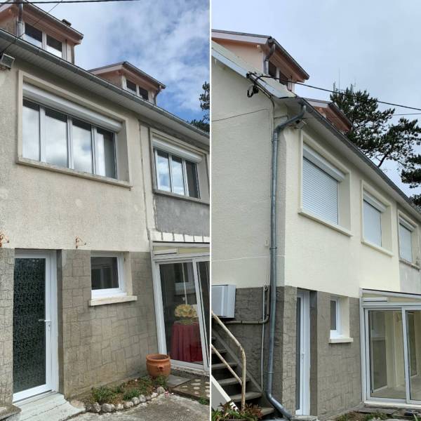 Société de peinture pour rénovation extérieure d’une maison à Veulettes Sur Mer, proche de Fécamp