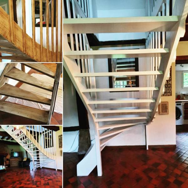 Entreprise de peinture spécialisée dans la mise en peinture d'un escalier sur le secteur de Saint Riquier Es Plains, proche de Fécamp, en Normandie