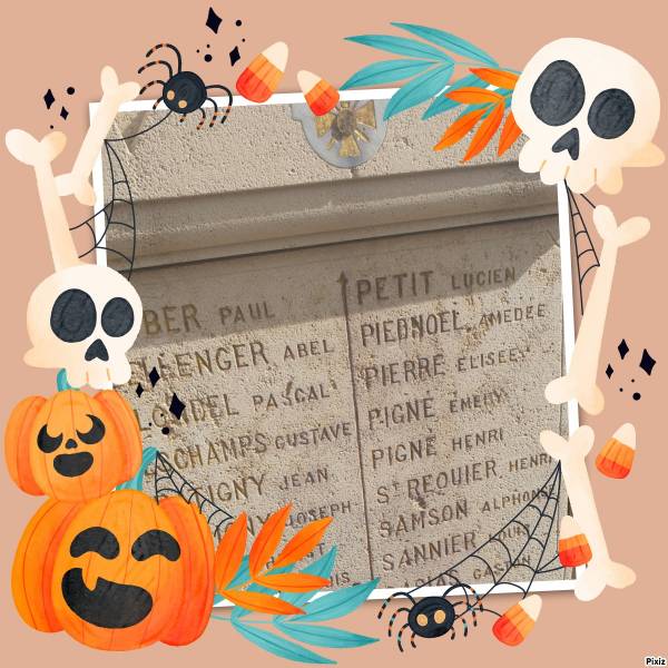 MISE EN DORURE PIERRE TOMBALE HALLOWEEN